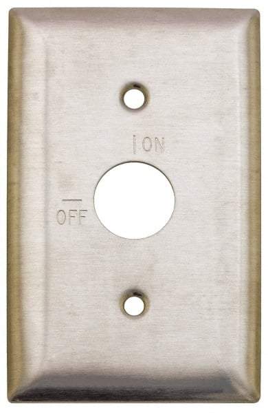 Hubbell Wiring Device-Kellems - 1 Gang, 2-7/8 Inch Long, Switch Plate - Barrel Key Switch, Gray, Stainless Steel - Americas Industrial Supply