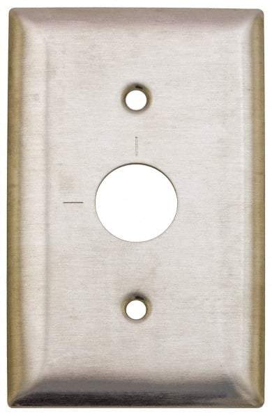 Hubbell Wiring Device-Kellems - 1 Gang, 2-7/8 Inch Long, Switch Plate - Barrel Key Switch, Gray, Stainless Steel - Americas Industrial Supply