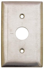 Hubbell Wiring Device-Kellems - 1 Gang, 2-7/8 Inch Long, Switch Plate - Barrel Key Switch, Gray, Stainless Steel - Americas Industrial Supply