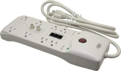 Hubbell Wiring Device-Kellems - 8 Outlets, 125 Volts, 15 Amps, 6' Cord, Power Outlet Strip - Free Hanging Mount, 5-15R NEMA Configuration - Americas Industrial Supply