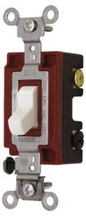 Hubbell Wiring Device-Kellems - 4 Pole, 120 to 277 VAC, 20 Amp, Industrial Grade, Toggle, Wall and Dimmer Light Switch - 1-5/16 Inch Wide x 4-1/16 Inch High - Americas Industrial Supply