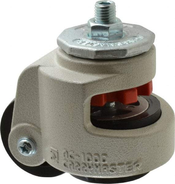 Sunnex - 1-1/4" Wide, Nylon Swivel Caster - 1,000 Lb Capacity, Threaded Stem Mount, 3.74" x 3.74" Plate, Ball Bearing - Americas Industrial Supply