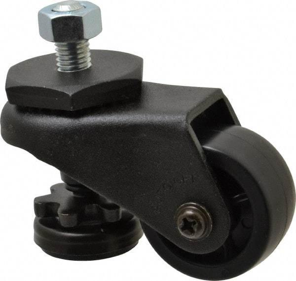 Sunnex - 1" Wide, Nylon Swivel Caster - 200 Lb Capacity, Threaded Stem Mount, 2.87" x 2.87" Plate, Ball Bearing - Americas Industrial Supply