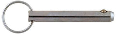 Gibraltar - 3/8" Pin Diam, 2-7/8" Long, Zinc Plated Stainless Steel Ball Lock Hitch Pin - 2-1/2" Usable Length - Americas Industrial Supply