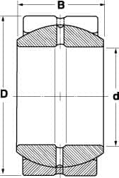 SKF - 2-1/4" Bore Diam, 63,000 Lb Dynamic Capacity, Spherical Plain Bearing - 3-9/16" OD, 1.969" Thick, 191,250 Lb Static Load Capacity - Americas Industrial Supply