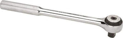 Proto - 1/2" Drive Round Head Standard Ratchet - Chrome Finish, 9-3/8" OAL, 72 Gear Teeth, Standard Knurled Handle, Standard Head - Americas Industrial Supply