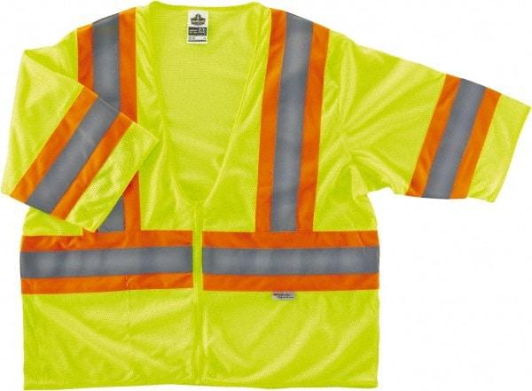 Ergodyne - Size 2X/3XL High Visibility Lime Mesh General Purpose Vest - 52 to 58" Chest, ANSI/ISEA 107, Zipper Closure, 1 Pocket, Polyester - Americas Industrial Supply