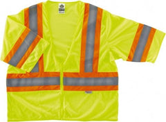 Ergodyne - Size 4X/5XL High Visibility Lime Mesh General Purpose Vest - 58 to 64" Chest, ANSI/ISEA 107, Zipper Closure, 1 Pocket, Polyester - Americas Industrial Supply