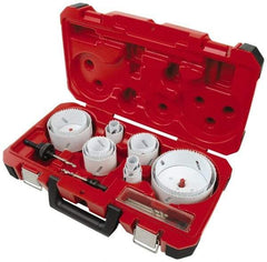 Milwaukee Tool - 19 Piece, 3/4" to 4-3/4" Saw Diam, Master Electrician's Hole Saw Kit - Bi-Metal, Toothed Edge, Pilot Drill Model No. 49-56-8010, Includes 14 Hole Saws - Americas Industrial Supply