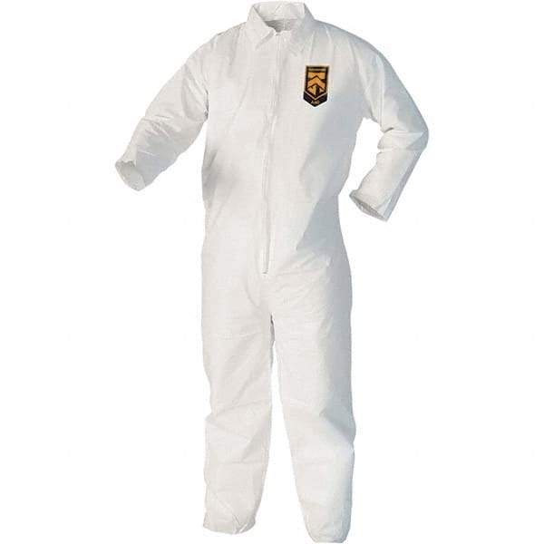 KleenGuard - Size 2XL Film Laminate Chemical Resistant Coveralls - White, Zipper Closure, Open Cuffs, Open Ankles - Americas Industrial Supply