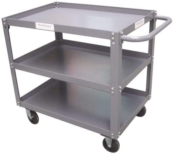 Value Collection - 1,200 Lb Capacity, 24" Wide x 36" Long x 34-5/8" High Service Cart - 3 Shelf, Steel - Americas Industrial Supply