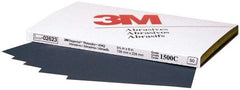 3M - 1,500 Grit, Silicon Carbide Sanding Sheet - 9" Long x 5-1/2" Wide, Ultra Fine Grade, C Weighted Paper Backing - Americas Industrial Supply