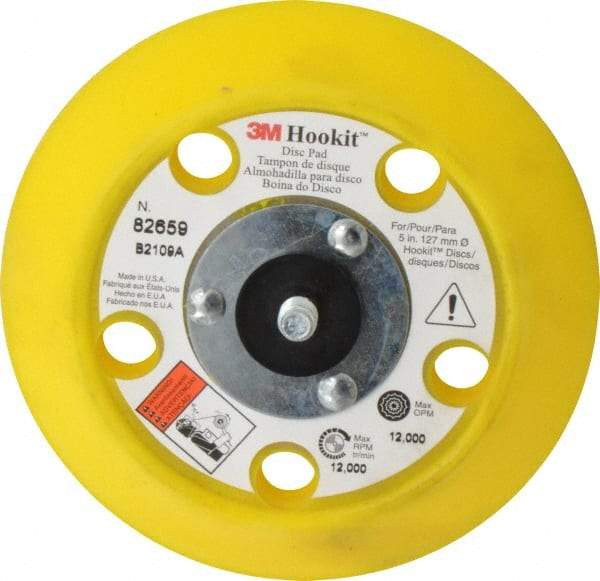 3M - 5" Diam Hook & Loop Disc Backing Pad - Medium Density, 12,000 RPM - Americas Industrial Supply