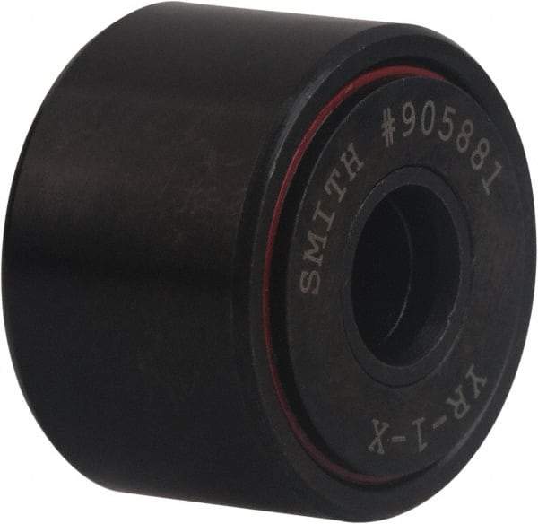 Accurate Bushing - 1" Bore, 3" Roller Diam x 1-3/4" Roller Width, Carbon Steel Sealed Self-Lubricating Yoke Cam Follower with Nonmetallic Bushing - 2 Lb Dynamic Load Capacity, 1-13/16" Overall Width - Americas Industrial Supply