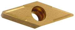 Everede Tool - CDCD15 Grade MC32 Carbide Boring Insert - TiN Finish, 80° Diamond, 15° Relief Angle, 5/32" Inscr Circle, 0.04" Thick, 1/64" Corner Radius - Americas Industrial Supply