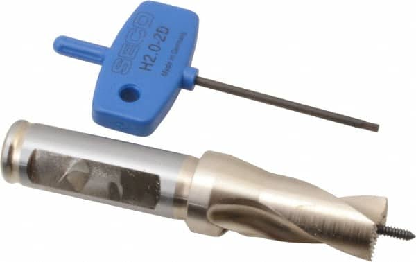 Seco - 16 to 16.99mm Diam, 1.5xD, 0.98" Max Depth, 5/8" Shank Diam, 0.61" Flute, 4-3/32" OAL, Replaceable Tip Drill - SD100 Insert, SD101 Toolholder, Series SD101 - Americas Industrial Supply
