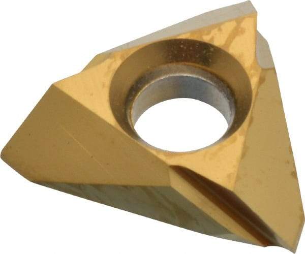 NTK - TB320.5 Grade ZM3 Carbide Turning Insert - TiN Finish, 60° Triangle, 3/8" Inscr Circle, 1/8" Thick, 0.002" Corner Radius - Americas Industrial Supply