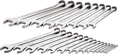 SK - 23 Piece, 1/4" to 1-1/2", 12 Point Combination Wrench Set - Inch Measurement Standard, Chrome Finish, Comes in Rack - Americas Industrial Supply