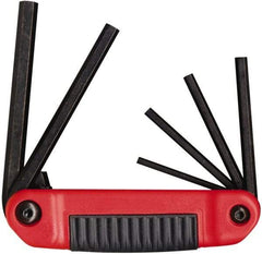 Eklind - 6 Piece Fold-Up Hex Key Set - Hex Range 5/32 to 3/8", Chrome Alloy Steel - Americas Industrial Supply