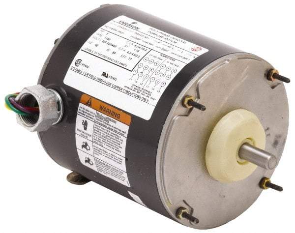 US Motors - 1/2 hp, TEAO Enclosure, Manual Thermal Protection, 1,725 RPM, 115/230 Volt, 60 Hz, Industrial Electric AC/DC Motor - Size 48 Frame, Band Mount, 1 Speed, Ball Bearings, 5.0/2.5 Full Load Amps, B Class Insulation, CW Drive End Rev - Americas Industrial Supply