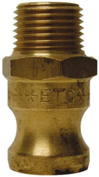 EVER-TITE Coupling Products - 4" Brass Cam & Groove Suction & Discharge Hose Male Adapter Male NPT Thread - Part F, 4" Thread, 100 Max psi - Americas Industrial Supply