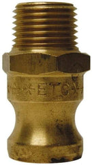 EVER-TITE Coupling Products - 3" Brass Cam & Groove Suction & Discharge Hose Male Adapter Male NPT Thread - Part F, 3" Thread, 250 Max psi - Americas Industrial Supply
