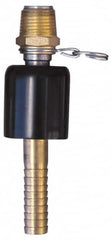 SuperKlean - 1/2 NPT x 1/2" Hose Barb, Ball Type Swivel Hose Adapter - Brass & Stainless Steel - Americas Industrial Supply