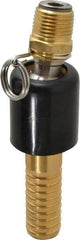 SuperKlean - 1/2 NPT x 3/4" Hose Barb, Ball Type Swivel Hose Adapter - Brass & Stainless Steel - Americas Industrial Supply