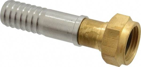 SuperKlean - 3/4 FGHT x 3/4" Hose Barb, FGHT x Hose Barb Swivel - Brass & Stainless Steel - Americas Industrial Supply