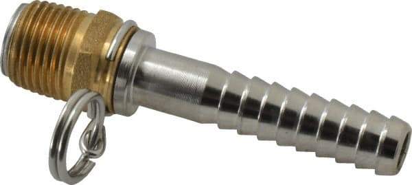 SuperKlean - 1/2 NPT x 1/2" Hose Barb, Swivel Hose Adapter - Brass & Stainless Steel - Americas Industrial Supply