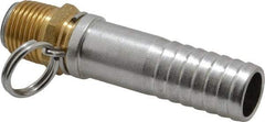 SuperKlean - 1/2 NPT x 3/4" Hose Barb, Swivel Hose Adapter - Brass & Stainless Steel - Americas Industrial Supply