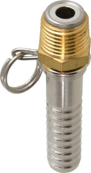 SuperKlean - 1/2 NPT x 5/8" Hose Barb, Swivel Hose Adapter - Brass & Stainless Steel - Americas Industrial Supply