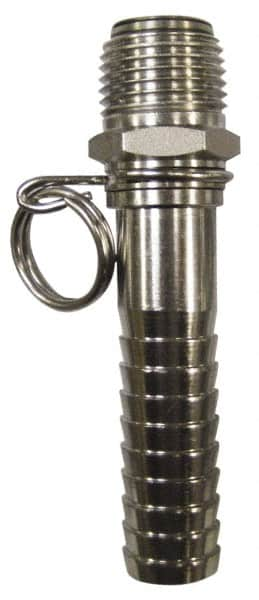 SuperKlean - NPT x 5/8" Hose Barb, Swivel Hose Adapter - Stainless Steel - Americas Industrial Supply