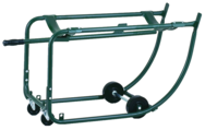 Drum Cradle - 1"O.D. x 14 Gauge Steel Tubing - For 55 Gallon drums - Bung Drain 18-7/8" off floor - 5" Rubber wheels - 3" Rubber casters - Americas Industrial Supply