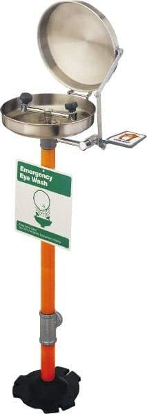 PRO-SAFE - Pedestal Mount, Stainless Steel Bowl, Eyewash Station - 1/2" Inlet, 30 psi Flow, 0.4 GPM Flow Rate - Americas Industrial Supply