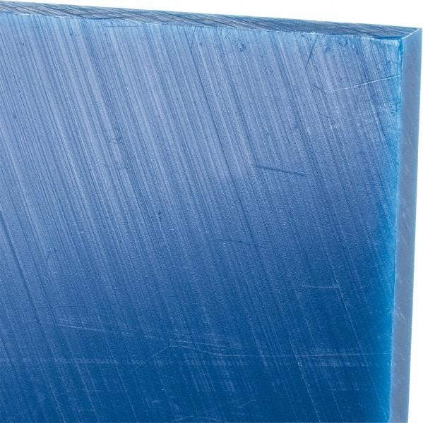Made in USA - 3/8" Thick x 12" Wide x 1' Long, Polyethylene (UHMW) Sheet - Blue, Glass-Filled Grade - Americas Industrial Supply