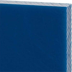 Made in USA - 1/2" Thick x 12" Wide x 1' Long, Polyethylene (UHMW) Sheet - Blue, Glass-Filled Grade - Americas Industrial Supply