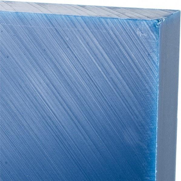 Made in USA - 1" Thick x 12" Wide x 1' Long, Polyethylene (UHMW) Sheet - Blue, Glass-Filled Grade - Americas Industrial Supply