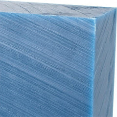 Made in USA - 1-1/2" Thick x 12" Wide x 1' Long, Polyethylene (UHMW) Sheet - Blue, Glass-Filled Grade - Americas Industrial Supply