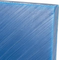Made in USA - 1/2" Thick x 12" Wide x 2' Long, Polyethylene (UHMW) Sheet - Blue, Glass-Filled Grade - Americas Industrial Supply