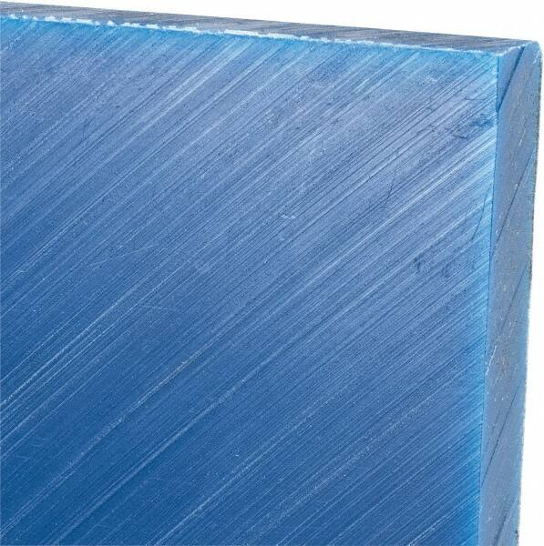 Made in USA - 1/2" Thick x 12" Wide x 3' Long, Polyethylene (UHMW) Sheet - Blue, Glass-Filled Grade - Americas Industrial Supply