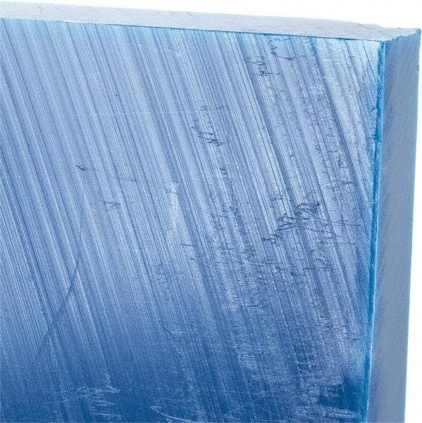 Made in USA - 3/4" Thick x 24" Wide x 2' Long, Polyethylene (UHMW) Sheet - Blue, Glass-Filled Grade - Americas Industrial Supply