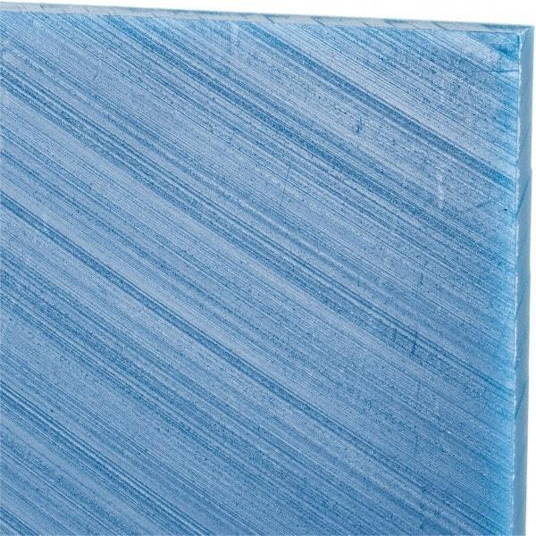 Made in USA - 1/4" Thick x 24" Wide x 4' Long, Polyethylene (UHMW) Sheet - Blue, Glass-Filled Grade - Americas Industrial Supply