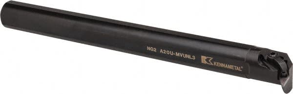 Kennametal - 43.31mm Min Bore Diam, 14" OAL, 1-1/4" Shank Diam, A-MVUN Indexable Boring Bar - VN.. Insert, Screw or Clamp Holding Method - Americas Industrial Supply