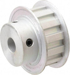 Power Drive - 13 Tooth, 3/8" Inside x 1.522" Outside Diam, Hub & Flange Timing Belt Pulley - 1/2" Belt Width, 1.552" Pitch Diam, 0.719" Face Width, Aluminum - Americas Industrial Supply