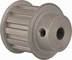 Power Drive - 13 Tooth, 3/8" Inside x 1.522" Outside Diam, Hub & Flange Timing Belt Pulley - 1" Belt Width, 1.552" Pitch Diam, 1-1/4" Face Width, Aluminum - Americas Industrial Supply