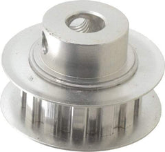 Power Drive - 13 Tooth, 1/4" Inside x 0.808" Outside Diam, Hub & Flange Timing Belt Pulley - 1/4" Belt Width, 0.828" Pitch Diam, 0.438" Face Width, Aluminum - Americas Industrial Supply