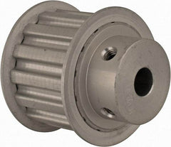 Power Drive - 14 Tooth, 3/8" Inside x 1.641" Outside Diam, Hub & Flange Timing Belt Pulley - 1" Belt Width, 1.671" Pitch Diam, 1-1/4" Face Width, Aluminum - Americas Industrial Supply