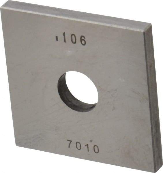 Value Collection - 0.106" Square Steel Gage Block - Accuracy Grade 0, Includes NIST Traceability Certification - Americas Industrial Supply