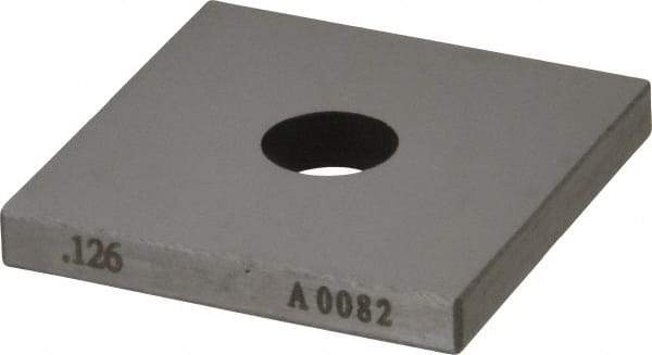 Value Collection - 0.126" Square Steel Gage Block - Accuracy Grade 0, Includes NIST Traceability Certification - Americas Industrial Supply